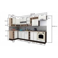 Bucatarie de Colt COSSY NEW ST. 120-320, Wenge / Decor 0164